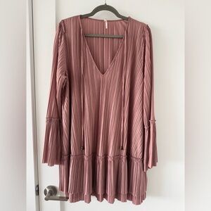 Free People Pink Pleated Tunic/dress